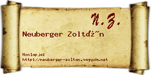 Neuberger Zoltán névjegykártya